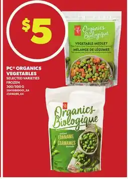 Loblaws PC ORGANICS VEGETABLES, 300/500 G offer