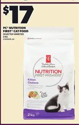 Loblaws PC NUTRITION FIRST CAT FOOD offer
