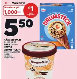 Loblaws HÄAGEN-DAZS, 414-450 ML OR BARS, 3/4'S OR NESTLÉ DRUMSTICK, 4'S offer