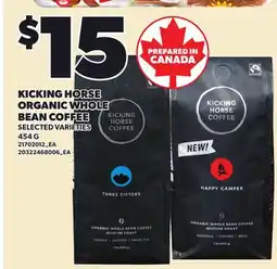 Loblaws KICKING HORSE ORGANIC WHOLE BEAN COFFEE offer