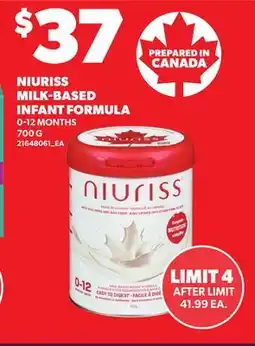 Loblaws NIURISS MILK-BASED INFANT FORMULA offer