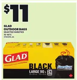 Loblaws GLAD OUTDOOR BAGS, 10-40'S offer