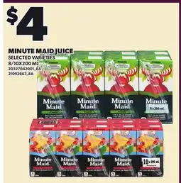 Loblaws MINUTE MAID JUICE, 8 offer
