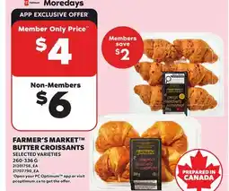 Loblaws FARMER'S MARKET BUTTER CROISSANTS offer