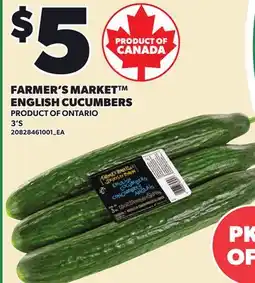 Loblaws FARMER'S MARKET ENGLISH CUCUMBERS, 3'S offer