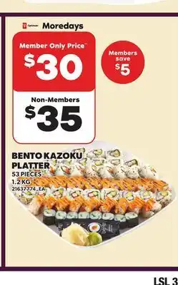Loblaws BENTO KAZOKU PLATTER offer