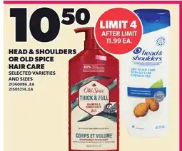 Loblaws HEAD & SHOULDERS OR OLD SPICE HAIR CARE offer