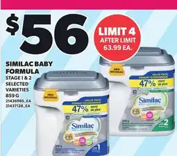 Loblaws SIMILAC BABY FORMULA STAGE 1 & 2 offer