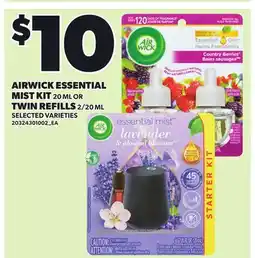 Loblaws AIRWICK ESSENTIAL MIST KIT, 20ML OR TWIN REFILLS, 2/20 ML offer