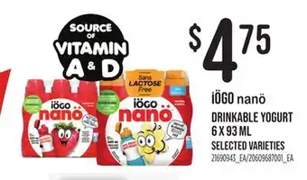 Loblaws iÖGO nanö DRINKABLE YOGURT offer