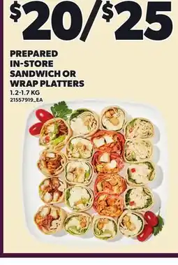 Loblaws PREPARED IN-STORE SANDWICH OR WRAP PLATTERS offer
