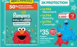 Loblaws PAMPERS ECONO PACK DIAPERS, SIZES N-8, 58-200'S offer