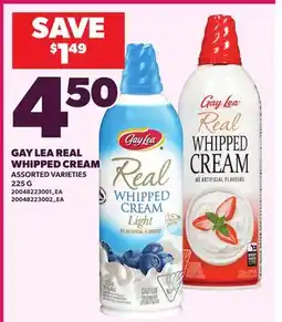 Loblaws GAY LEA REAL WHIPPED CREAM offer