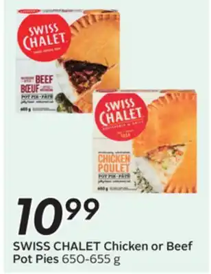 Sobeys SWISS CHALET Chicken or Beef Pot Pies offer