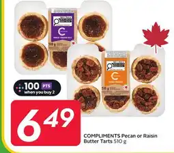 Sobeys COMPLIMENTS Pecan or Raisin Butter Tarts offer