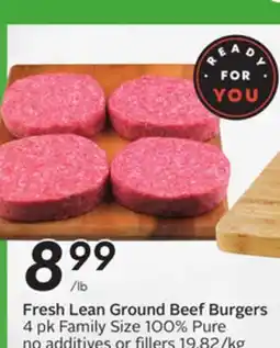 Sobeys Fresh Lean Ground Beef Burgers offer