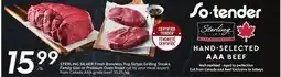 Sobeys STERLING SILVER Fresh Boneless Top Sirloin Grilling Steaks Family Size or Premium Oven Roast offer