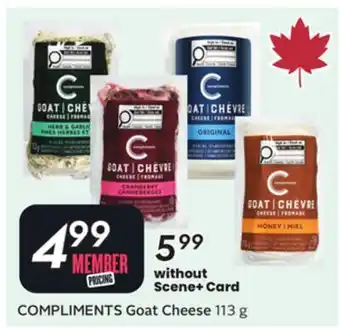 Sobeys COMPLIMENTS Goat Cheese offer