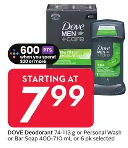 Sobeys DOVE Deodorant offer