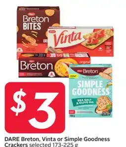 Sobeys DARE Breton, Vinta or Simple Goodness Crackers offer