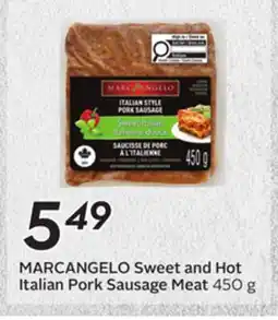 Sobeys MARCANGELO Sweet and Hot Italian Pork Sausage Meat offer
