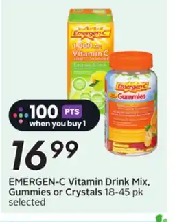 Sobeys EMERGEN-C Vitamin Drink Mix, Gummies or Crystals offer