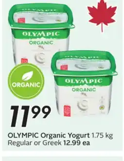 Sobeys OLYMPIC Organic Yogurt offer