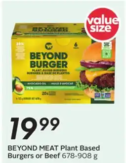 Sobeys BEYOND MEAT Plant Based Burgers or Beef offer