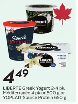 Sobeys LIBERTÉ Greek Yogurt offer