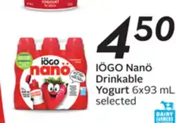 Sobeys IÖGO NanÖ Drinkable Yogurt offer