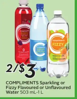 Sobeys COMPLIMENTS Sparkling or Fizzy Flavoured or Unflavoured Water offer