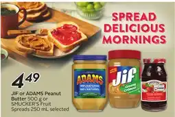 Sobeys JIF or ADAMS Peanut Butter offer