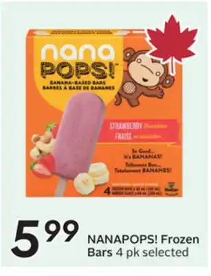 Sobeys NANAPOPS! Frozen Bars offer