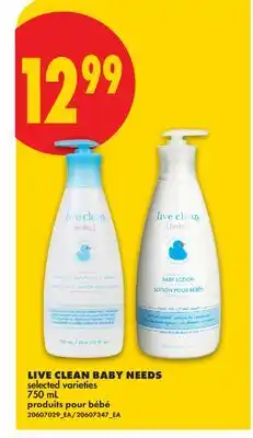 No Frills LIVE CLEAN BABY NEEDS offer