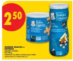 No Frills GERBER SNACKS OR ENTRÉES offer