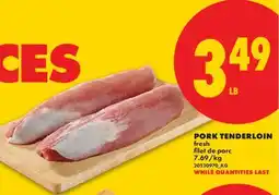 No Frills PORK TENDERLOIN offer