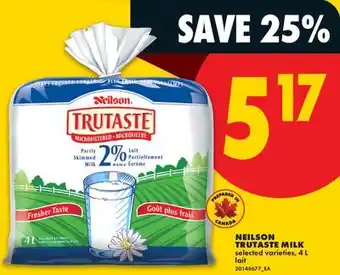 No Frills NEILSON TRUTASTE MILK offer