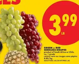 No Frills GREEN OR RED SEEDLESS GRAPES offer