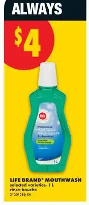 No Frills LIFE BRAND MOUTHWASH offer