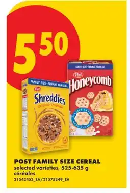 No Frills POST FAMILY SIZE CEREAL offer
