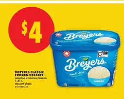 No Frills BREYERS CLASSIC FROZEN DESSERT offer