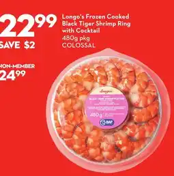 Longo's Frozen Cooked Black Tiger Shrimp Ring with Cocktail offer