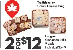 Longo's Cinnamon Rolls offer
