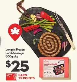 Longo's Frozen Lamb Sausage offer