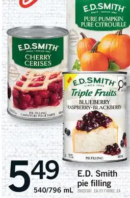 Fortinos E. D. SMITH PIE FILLING, 540/796mL offer