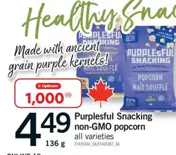 Fortinos PURPLESFUL SNACKING NON-GMO POPCORN offer