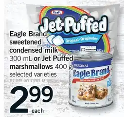 Fortinos EAGLE BRAND SWEETENED CONDENSED MILK, 300 ML OR JET PUFFED MARSHMALLOWS, 400 G offer