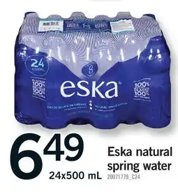 Fortinos ESKA NATURAL SPRING WATER offer
