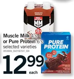 Fortinos MUSCLE MILK 4'S OR PURE PROTEIN 6'S offer