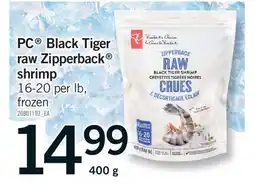 Fortinos PC BLACK TIGER RAW ZIPPERBACK SHRIMP, 16-20 per lb offer